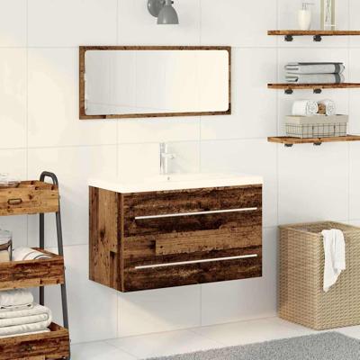 Badkamerkast Oud hout 80 x 38.5 x 48 cm Bewerkt hout