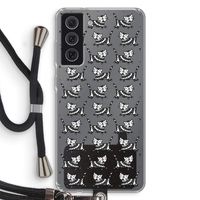 Zwarte poes: Samsung Galaxy S21 FE Transparant Hoesje met koord
