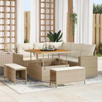 Tuinbankenset 8 pcs Beige poly rattan