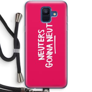 Neuters (roze): Samsung Galaxy A6 (2018) Transparant Hoesje met koord