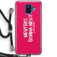 Neuters (roze): Samsung Galaxy A6 (2018) Transparant Hoesje met koord