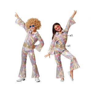 Disco Fever jumpsuit - metallic - voor kinderen - 2-delig - Carnaval/70's foute party