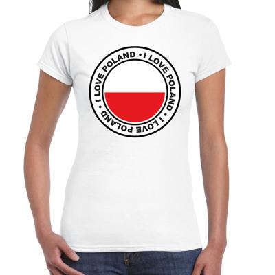Verkleed T-shirt voor dames - Polen - wit - supporter - themafeest