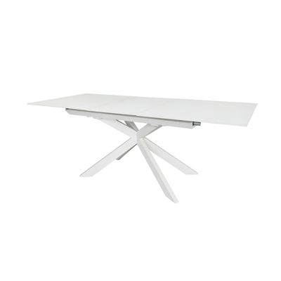 Kave Home Uitschuifbare Eettafel 'Atminda' Glas, 160-210 x 90cm, kleur Wit