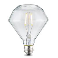 Edison Vintage LED lamp E27 LED filament lichtbron, Diamond D95, 11.2/11.2/13.8cm, Helder, Retro LED lamp 2W 160lm 2700K, warm wit licht, geschikt voor E27 fitting