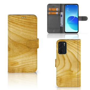 OPPO Reno6 5G Book Style Case Licht Hout