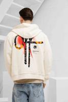 Off The Pitch Ornament Hoodie Heren Gebroken Wit - Maat XL - Kleur: Gebroken Wit | Soccerfanshop