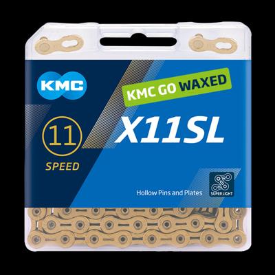 KMC Chain x11sl 118 links ti-n gold waxed