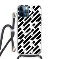 Zwarte vegen: iPhone 12 Pro Transparant Hoesje met koord