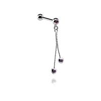 Jeweled Barbell with Charm Chirurgisch staal 316L / Belegde messing Barbells