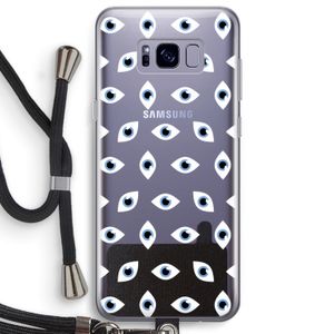 Eyes pattern: Samsung Galaxy S8 Plus Transparant Hoesje met koord
