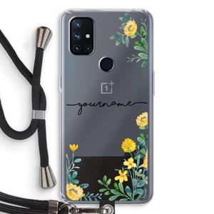 Gele bloemen: OnePlus Nord N10 5G Transparant Hoesje met koord