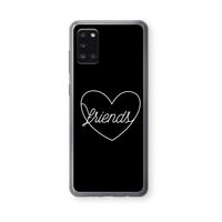 Friends heart black: Samsung Galaxy A31 Transparant Hoesje