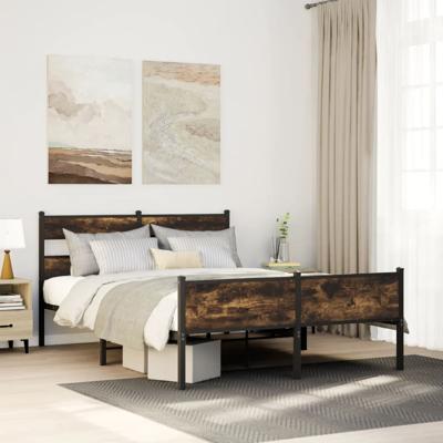 Bedframe zonder matras hout gerookt eikenkleurig 150x200 cm