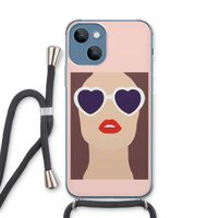 Red lips: iPhone 13 Transparant Hoesje met koord
