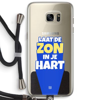 Laat de zon in je hart: Samsung Galaxy S7 Edge Transparant Hoesje met koord