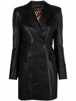 Philipp Plein manteau en cuir - Noir