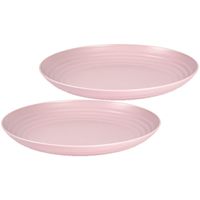 Set van 2x stuks rond kunststof borden oud roze 25 cm