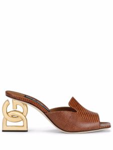 Dolce & Gabbana mules 3.5 75 mm à imprimé iguana - Marron