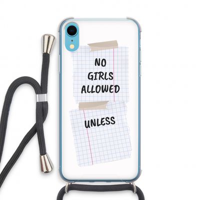 No Girls Allowed Unless: iPhone XR Transparant Hoesje met koord