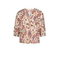 Morgan blouse met all over print en glitters ecru/ groen - thumbnail