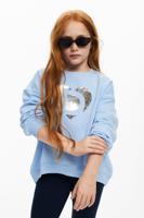 Sweatshirt met spiegelbeeldlogo - BLUE - 13/14