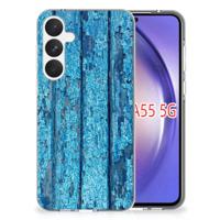 Samsung Galaxy A55 | Bumper Hoesje | Wood Blue