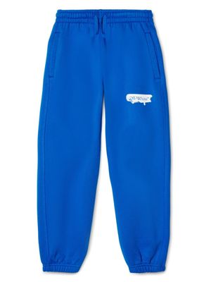 Off-White Kids pantalon de jogging à imprimé Paint Graphic - Bleu