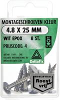 Montageschr. 4,8x25mm wit/rvs 8st - Deltafix