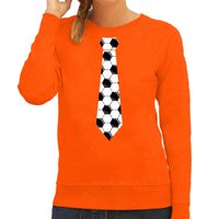 Oranje sweater / trui Holland / Nederland supporter voetbal stropdas EK/ WK voor dames - thumbnail