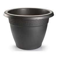 2x Antraciete plantenbakken/bloempotten 20 cm rond
