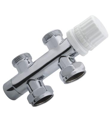 Riko thermostatisch 3/4 onderblok recht chroom