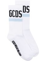 GCDS chaussettes nervurées à logo brodé - Blanc - thumbnail