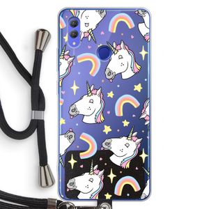 Rainbow Unicorn: Honor Note 10 Transparant Hoesje met koord