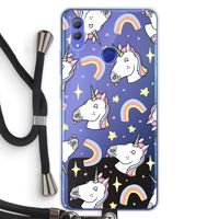 Rainbow Unicorn: Honor Note 10 Transparant Hoesje met koord