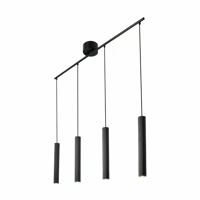 Hanglamp zwart Rails metaal Vico 4 spots