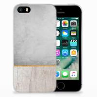 Apple iPhone SE | 5S | Bumper Hoesje | Wood Concrete