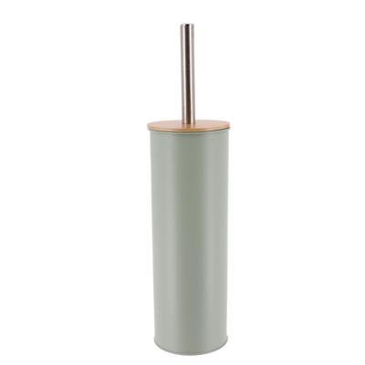Tendance Toilet/badkamer toiletborstel met houder - Bamboo vibe - lichtgroen - D10 x H40 cm