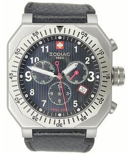 Horlogeband Zodiac ZO8800 Leder Zwart 22mm