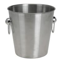 Excellent Houseware ijsemmer - 3L - zilver - RVS - D20 cm - champagnekoeler/ijsbucket