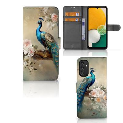 Telefoonhoesje | Met pasjeshouder | voor Samsung Galaxy A14 5G Vintage Pauwen