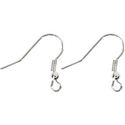 Creativ Company Oorbelhaaken, l: 18 mm, zilver, 10 stuk/ 1 doos