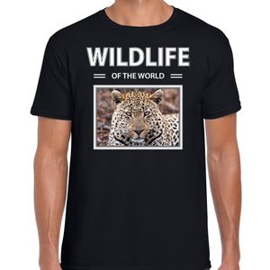 Jaguar t-shirt met dieren foto wildlife of the world zwart voor heren