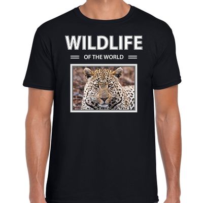 Jaguar t-shirt met dieren foto wildlife of the world zwart voor heren
