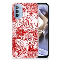 Silicone Back Case Motorola Moto G31 | G41 Angel Skull Rood