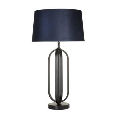Searchlight TafellampChic zwart met blauwe kap - EU91101AZ