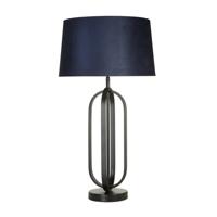 Searchlight TafellampChic zwart met blauwe kap - EU91101AZ
