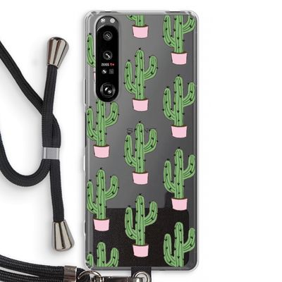 Cactus Lover: Sony Xperia 1 III Transparant Hoesje met koord