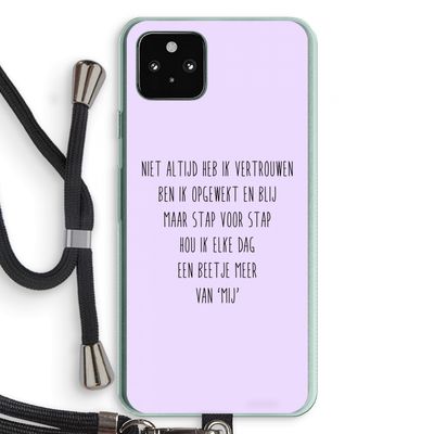 Zelfvertrouwen: Pixel 5a 5G Transparant Hoesje met koord