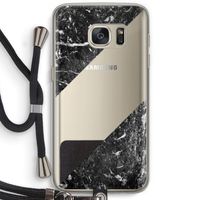 Zwart marmer: Samsung Galaxy S7 Transparant Hoesje met koord